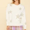 Lurex Star Print Sweater