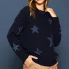 Lurex Star Print Sweater
