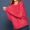 Lurex Star Print Sweater