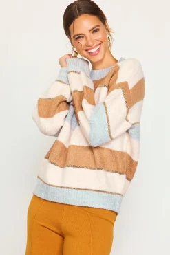 Lurex Stripe Oversized Sweater