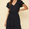 Maya Short Sleeve Ruffled Mini Dress