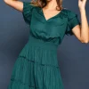 Maya Short Sleeve Ruffled Mini Dress