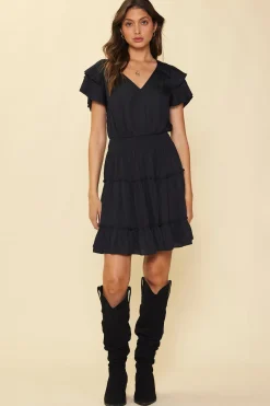 Maya Short Sleeve Ruffled Mini Dress