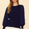 Mixed Media Pleated Sleeve Top