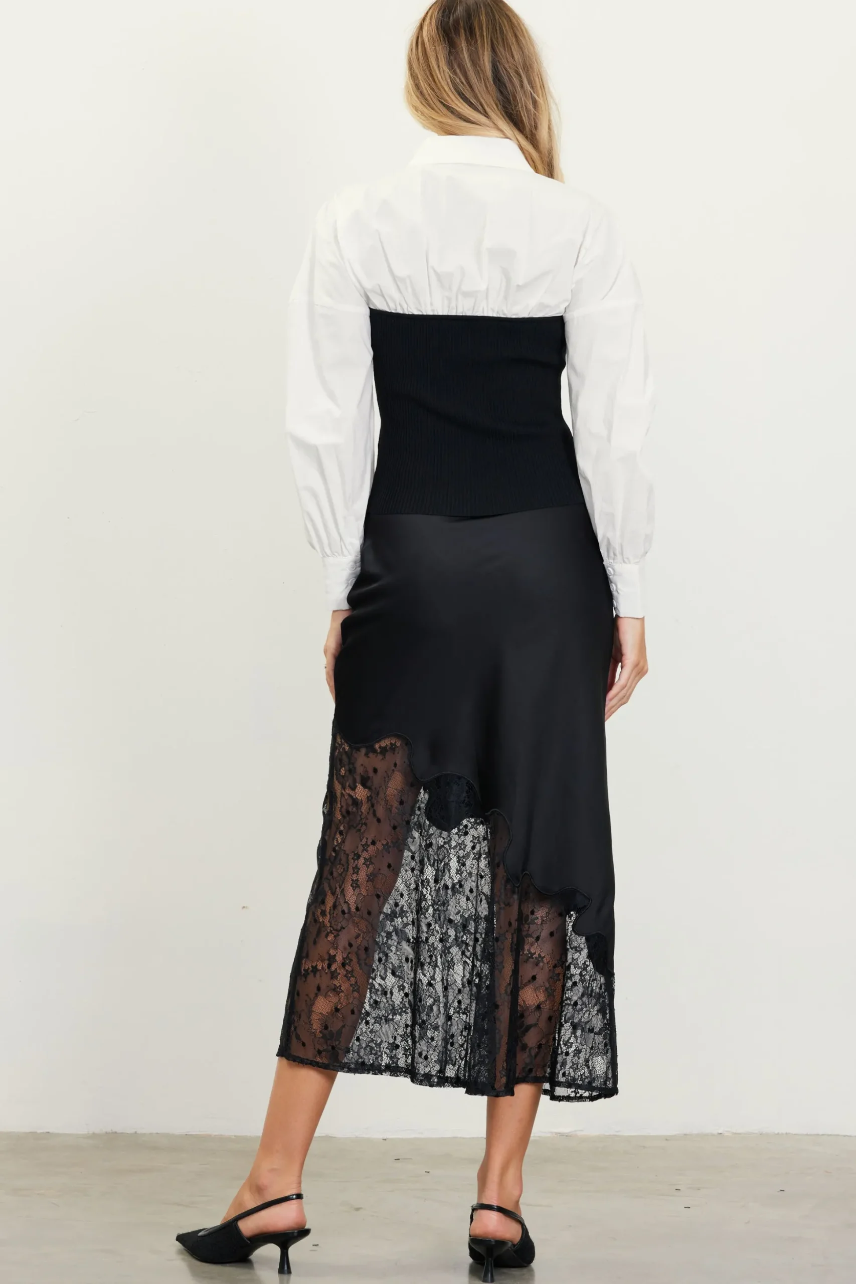 Mixed Media Twofer Blouse
