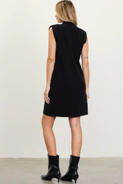 Mock Neck Sleeveless Knit Dress