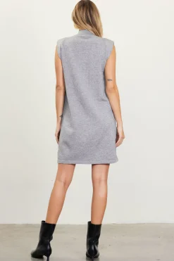 Mock Neck Sleeveless Knit Dress