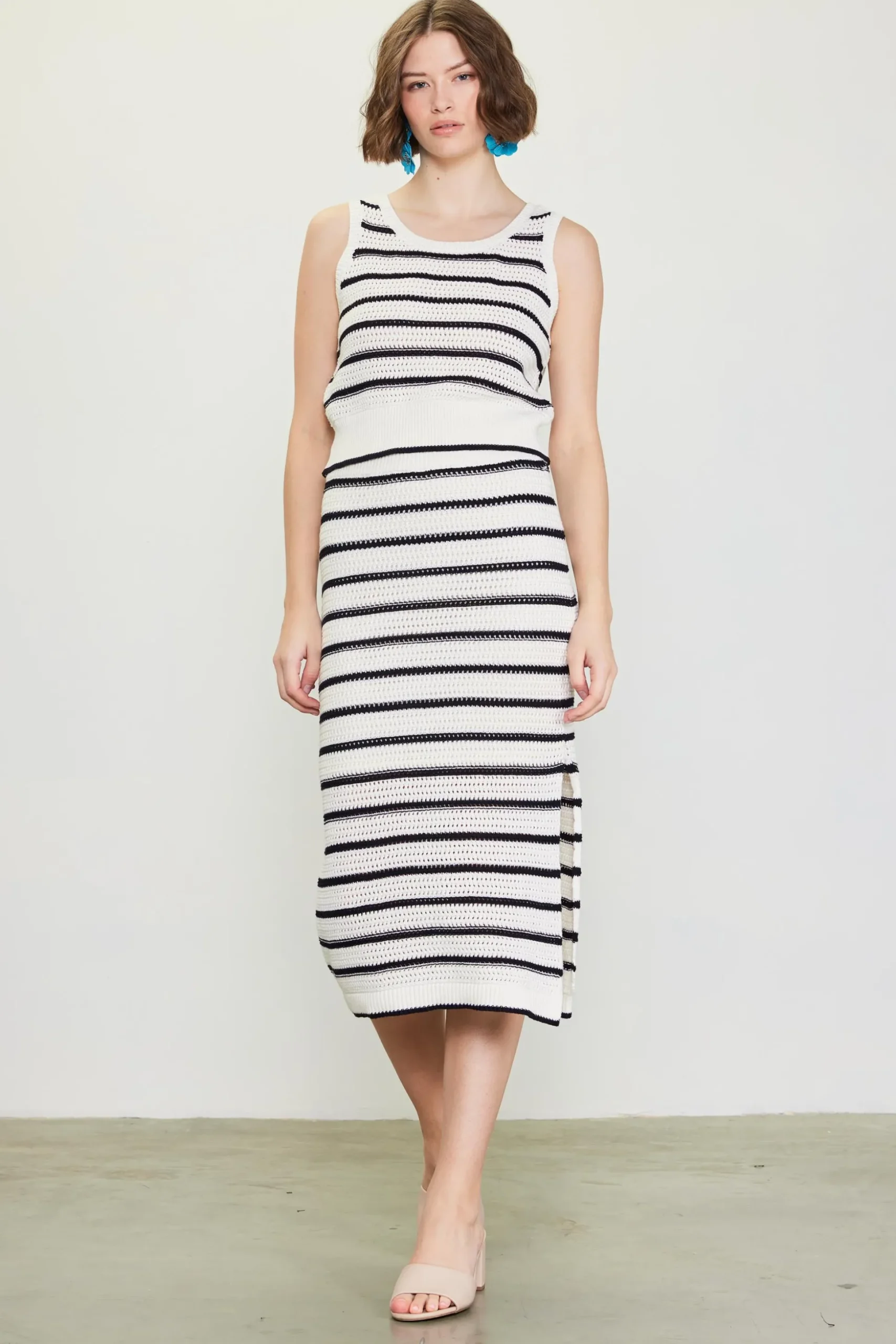 Nautical Stripe Crochet Skirt