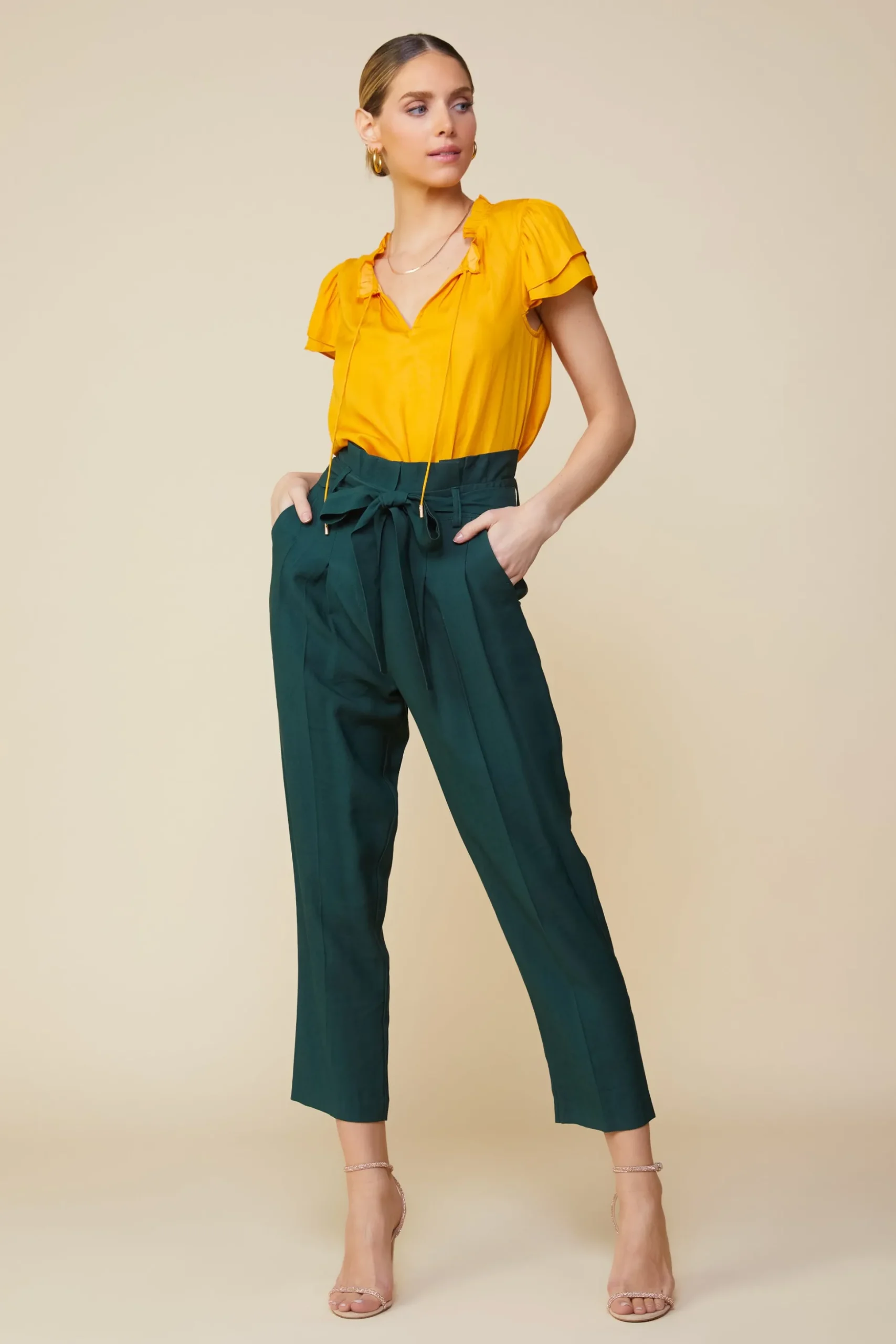 Paper Bag Belted Pants