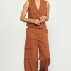 Pinstriped Cargo Wide Leg Pants
