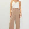 Pintuck Wide Leg Trousers
