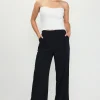 Pintuck Wide Leg Trousers