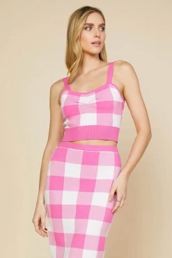 Plaid Knit Crop Top