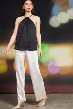 Pleated Detailing Halter Top
