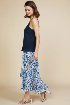 Pleated Lace Detail Cami Top