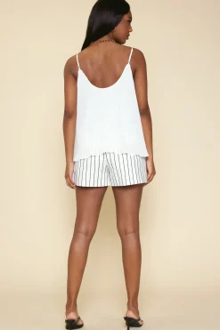 Pleated Lace Detail Cami Top