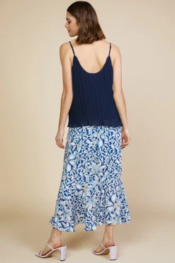 Pleated Lace Detail Cami Top