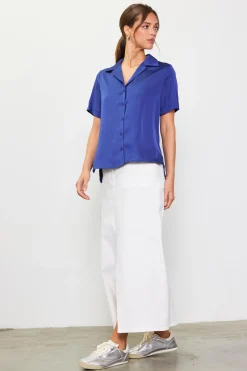 Recycled Button Down Short Sleeve Shirt
