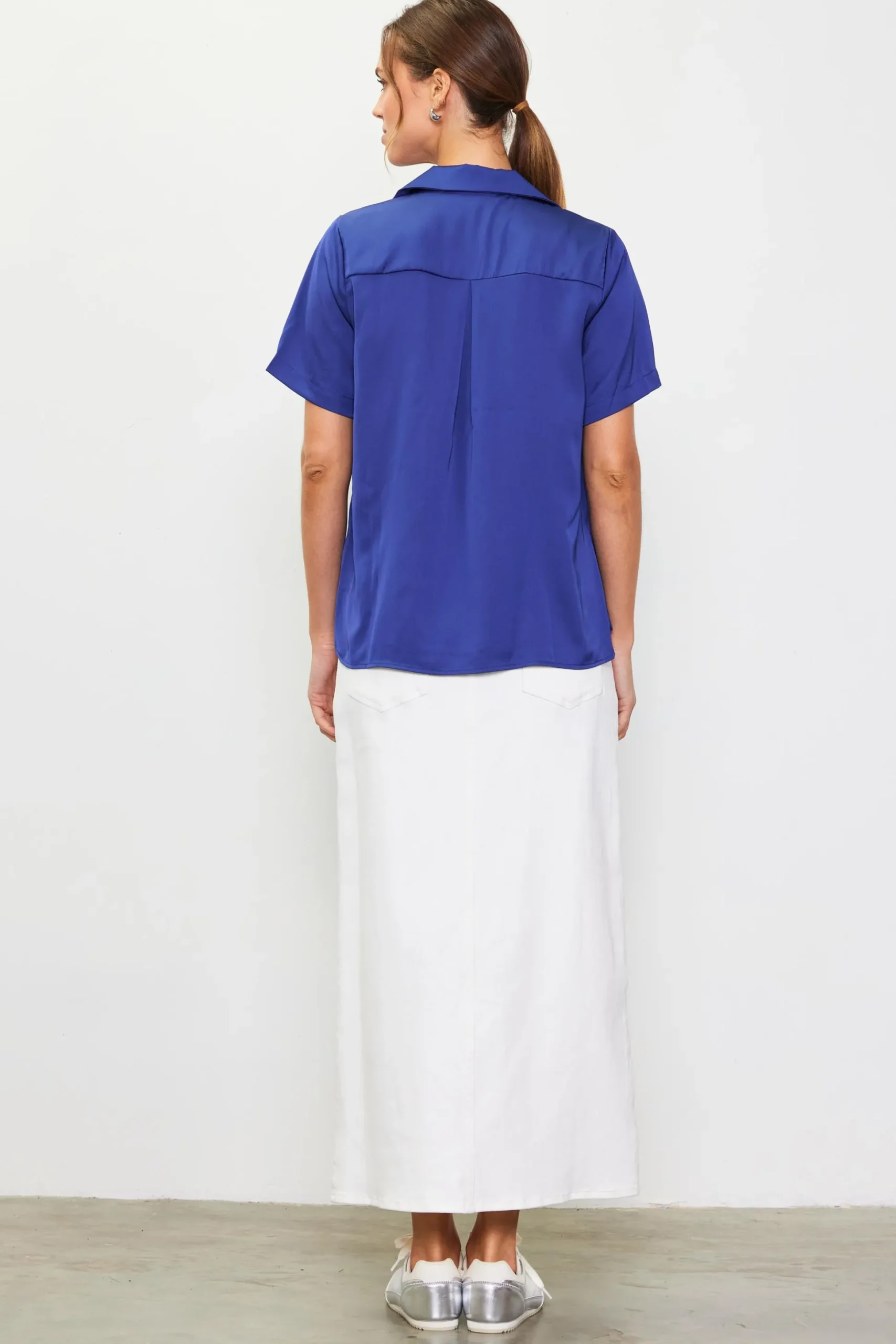Recycled Button Down Short Sleeve Shirt