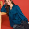 Recycled Crinkle Satin Buttondown
