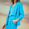 Recycled Shirred Sleeve Blazer