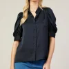 Recycled Shirred Sleeve Blouse
