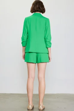 Recycled Shirred Sleeve Blazer