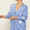 Recycled Star Motif Sweater Cardigan