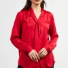Recycled Tie Detail Blouse