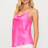 Rhinestone Straps Cowl Halter Cami