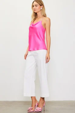 Rhinestone Straps Cowl Halter Cami