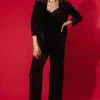 Rhinestone Velvet Flared Pants