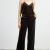 Rhinestone Velvet Flared Pants