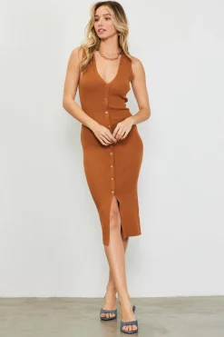 Ribbed Knit Sleeveless Dress