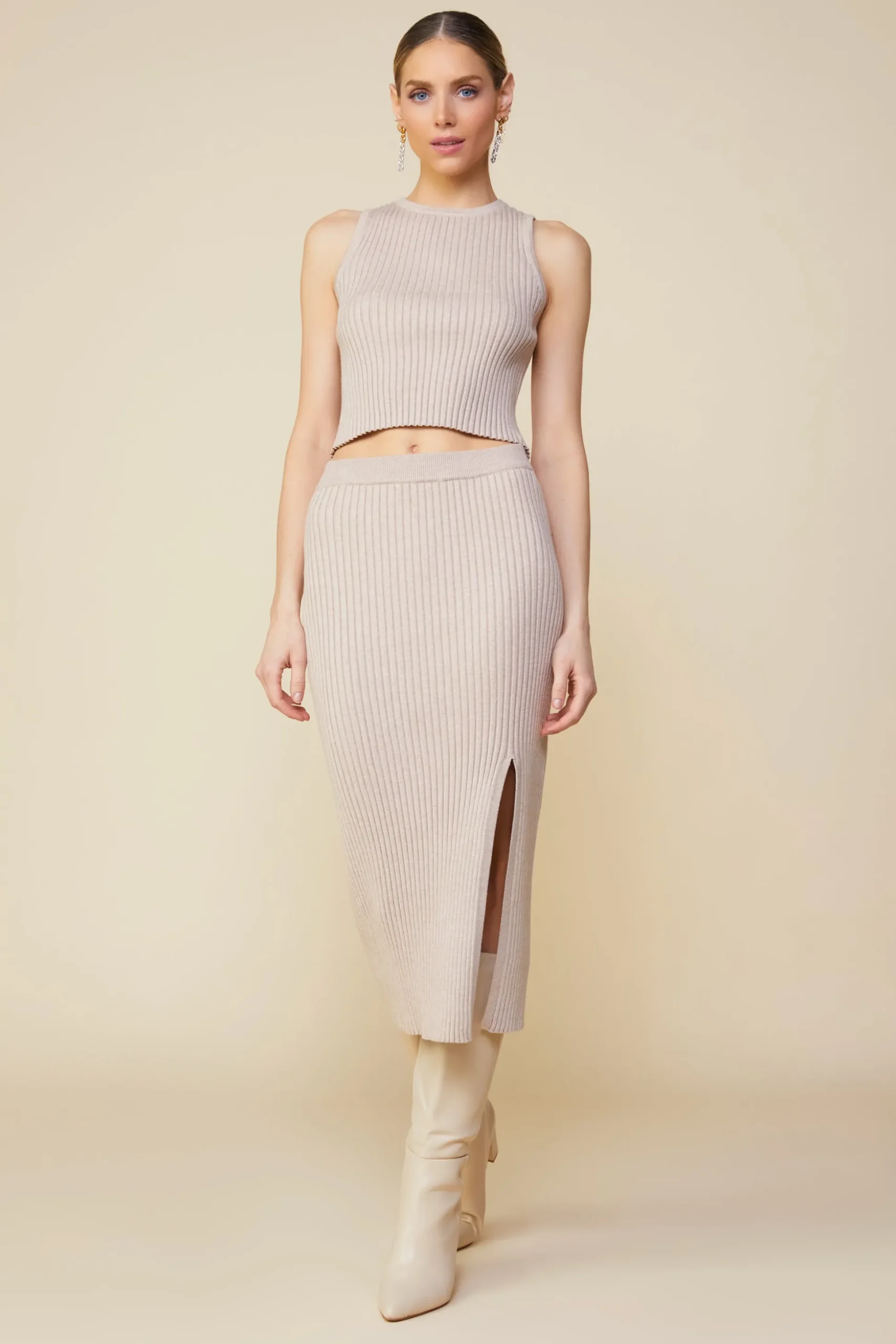 Ribbed Knit Sleeveless Top