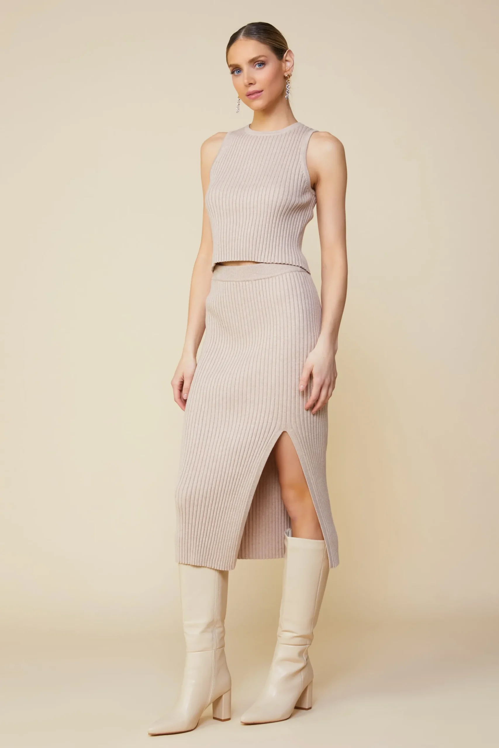 Ribbed Knit Sleeveless Top