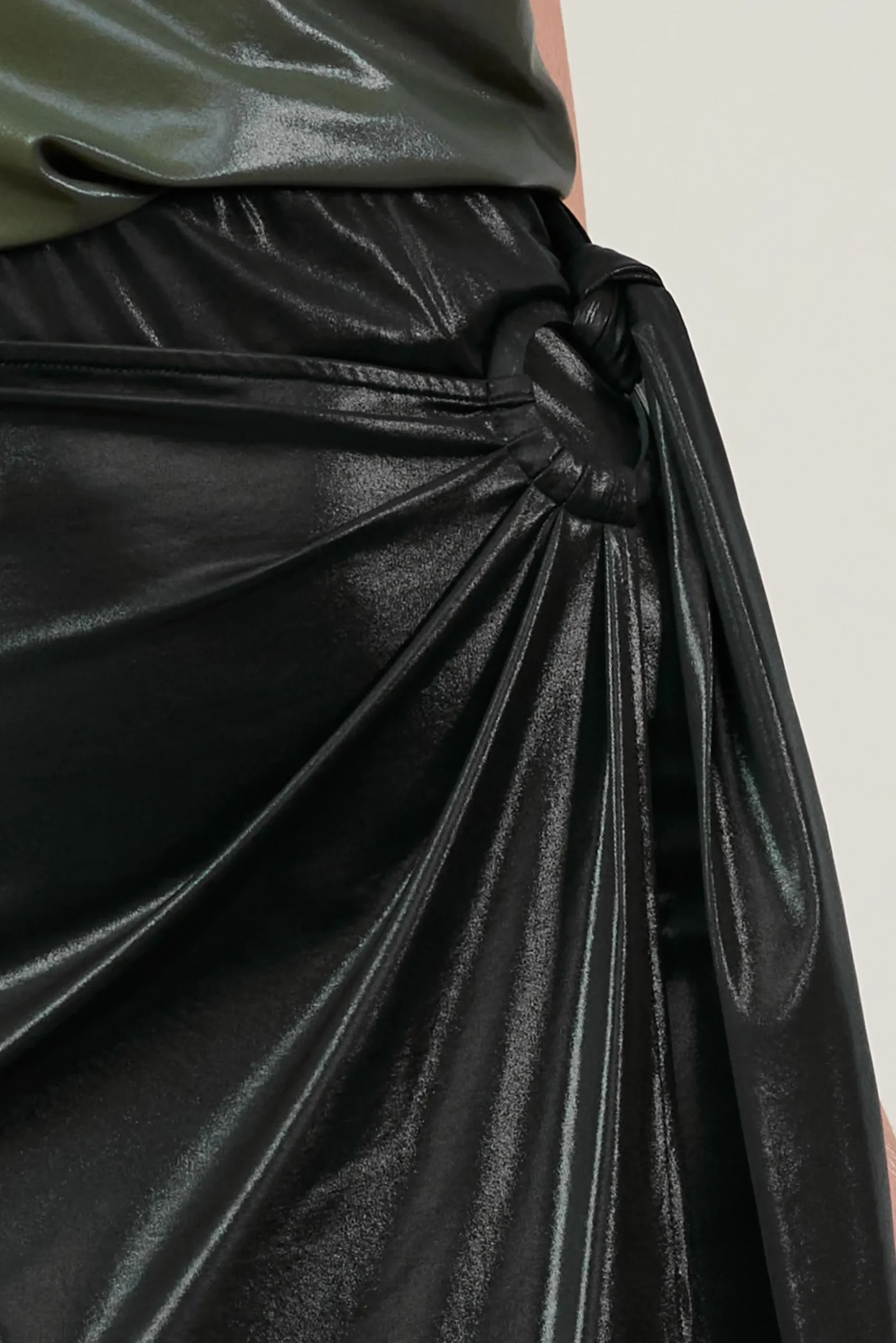 Ring Tie Wrap Midi Skirt