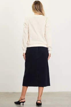 Ruched Sleeves Crewneck Sweatshirt