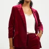 Ruched Velvet Blazer