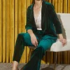 Ruched Velvet Blazer