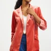 Ruched Velvet Blazer