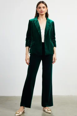 Ruched Velvet Blazer