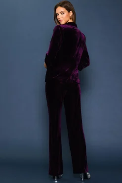 Ruched Velvet Blazer