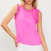 Ruffle Detail Woven Top