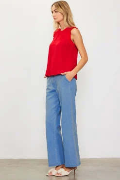 Ruffle Detail Woven Top