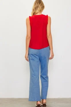 Ruffle Detail Woven Top