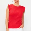 Ruffle Sleeve Knit Top