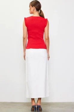 Ruffle Sleeve Knit Top