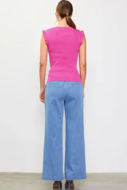 Ruffle Sleeve Knit Top