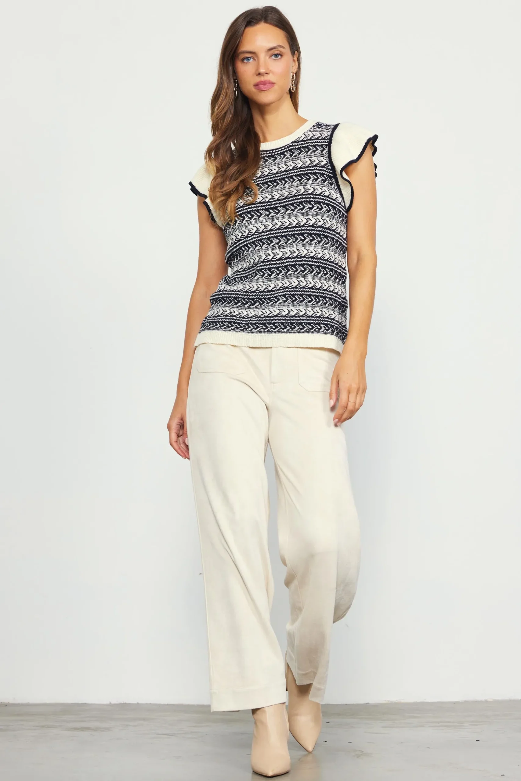 Ruffle Sleeve Sweater